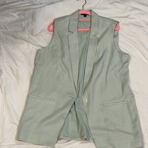Mint Green Sleeveless Blazer Vest